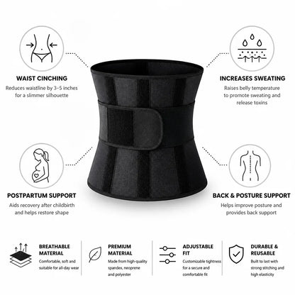 Waist Cincher Wrap Adjustable Breathable One Size
