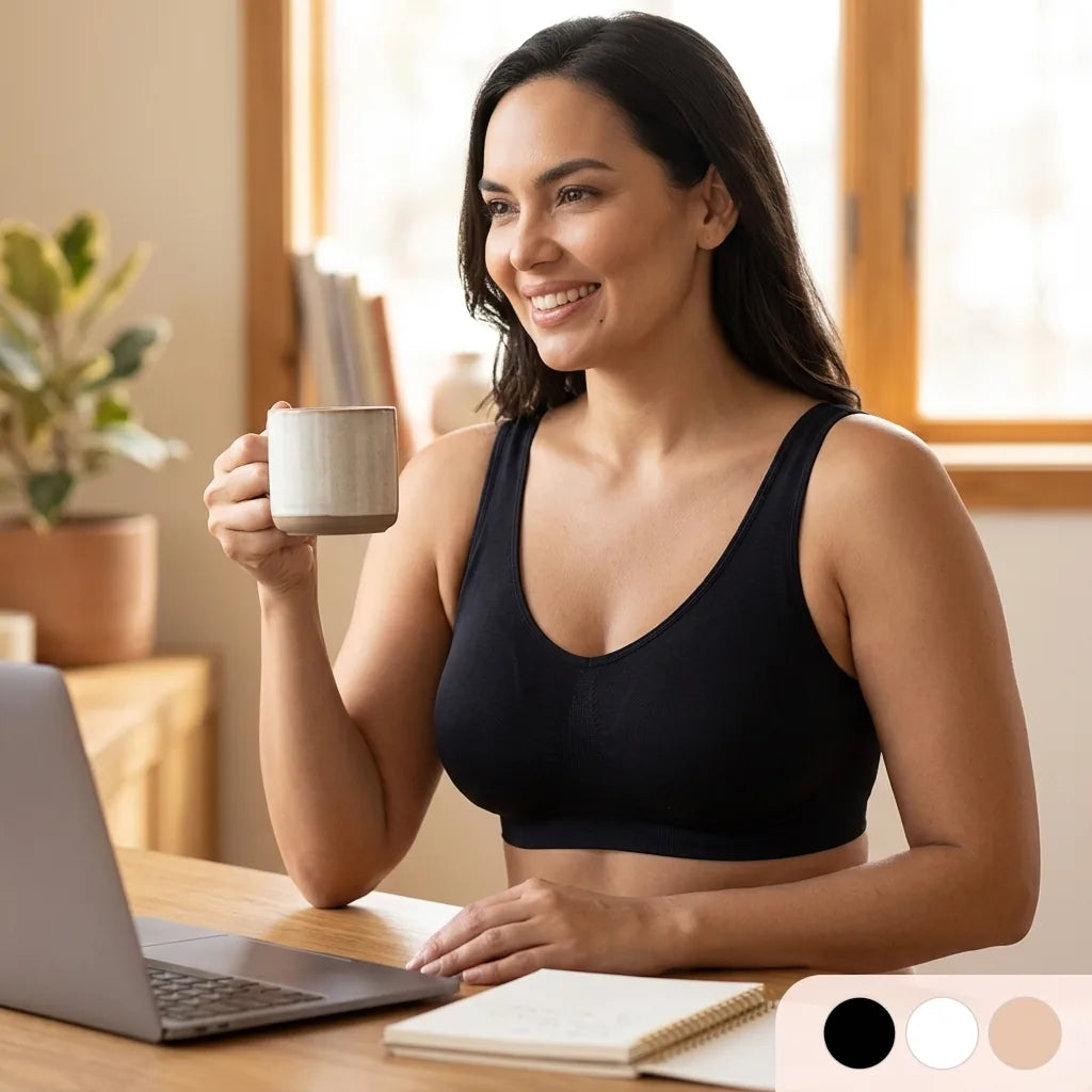 Soutien-gorge sans armatures, sans coutures, respirant, à larges bretelles