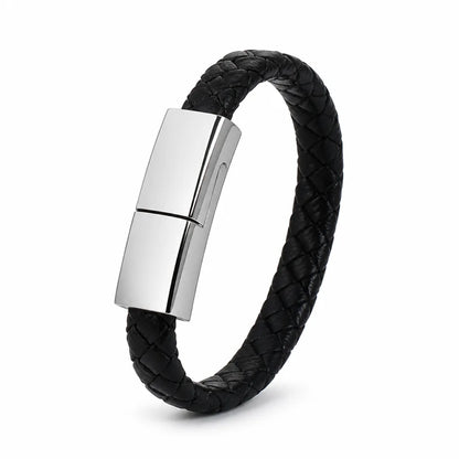 Wristband Charger Lightning & USB-C Woven Leather