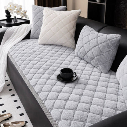 Luxe Diamond Sofa Cover - Soft Microfiber, Non-Slip Design