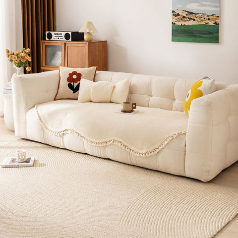 Luxe Chenille Sofa Cover - Woven Texture, Reversible Non-Slip Design