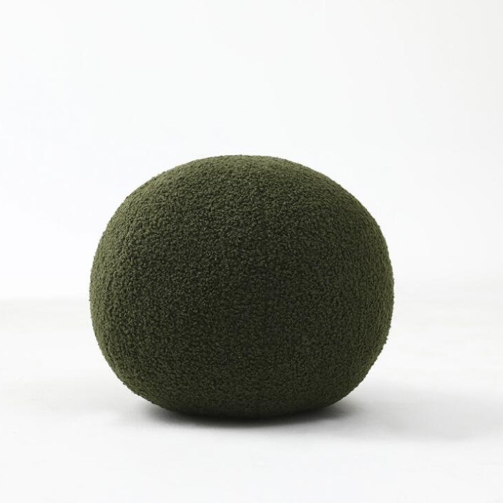 Luxury Bouclé Cushion – Soft Teddy Fleece Ball-Shaped Pillow for Modern Decor