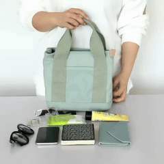 Sac fourre-tout pour femme, sac fourre-tout en toile avec organisation multi-poches, grand sac fourre-tout zippé pour le travail et les voyages