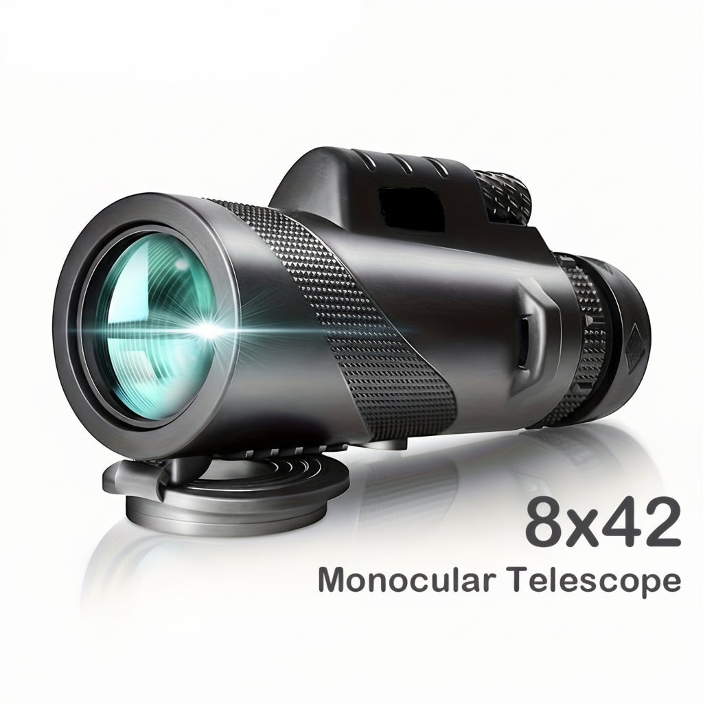 Explorateur en plein air | Monoculaire avec grossissement 8x et adaptateur pour téléphone | Conception compacte pour l'observation des oiseaux et les voyages