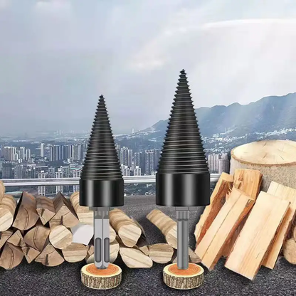 Firewood Splitting Drill Bit for Power Tools - High Carbon Steel Wood Splitter Attachment for Electric Drills - Fits All Drill Sizes