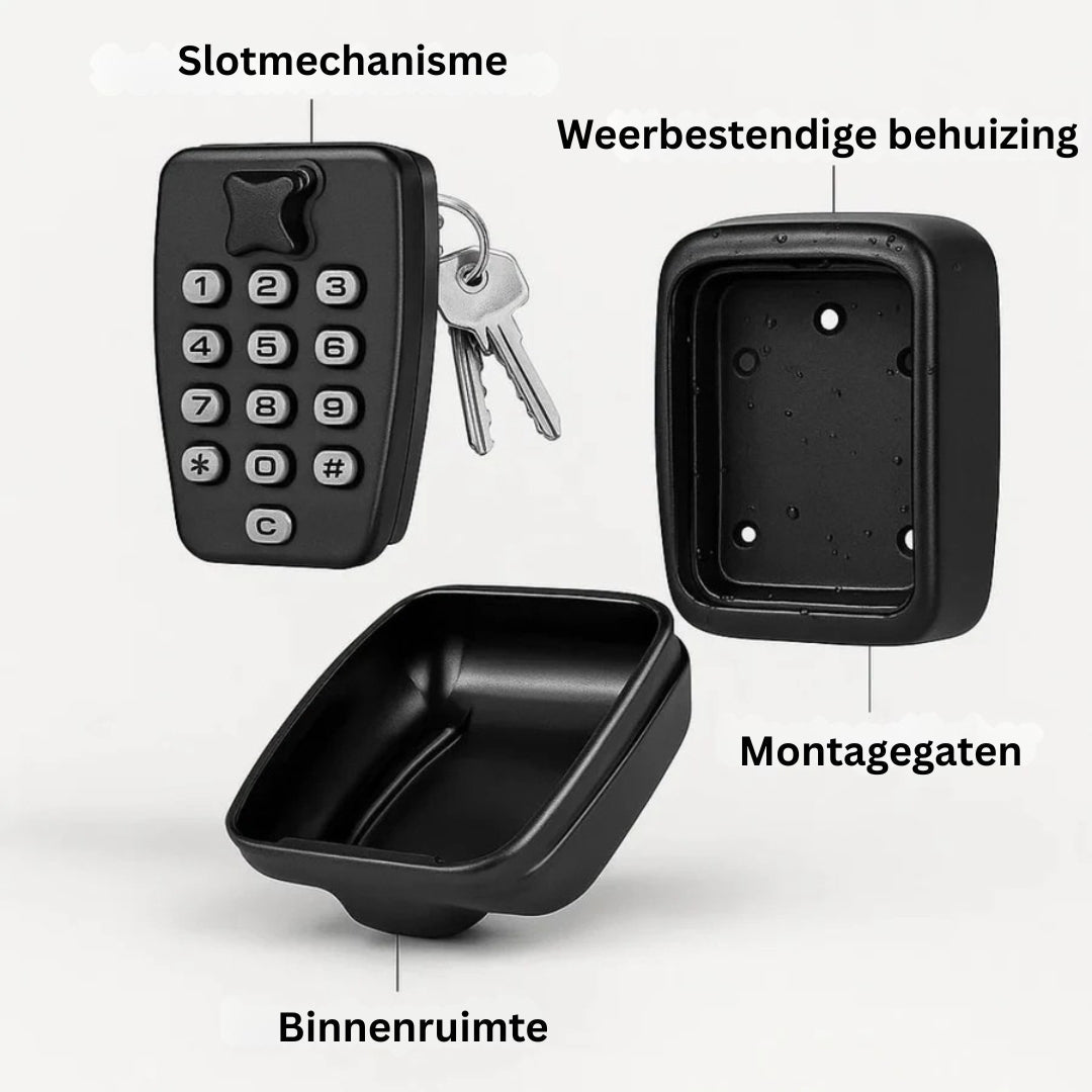 Wall Mount Key Lock Box with Combination Lock for Home Office Outdoor Spare Key Storage