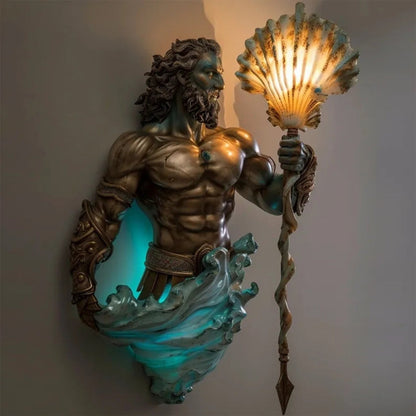 Sculptural Mythological Wall Sconce with Warm Ambient Glow for Living Room & Bedroom Decor
