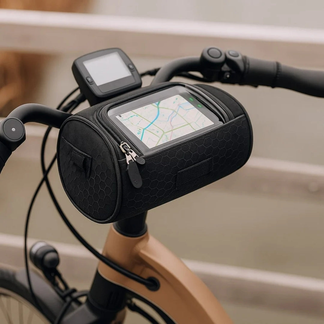 Bike Handlebar Bag with Clear Phone Pouch – Waterproof Bicycle Storage for Commuting & Navigation