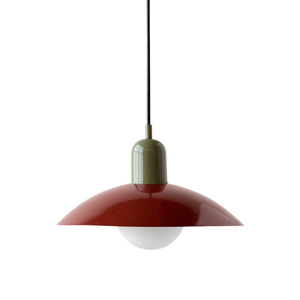 Iron Dome Pendant Light 12.6 in Adjustable Cable Warm LED Kitchen Island Dining Room Overhead Fixture Modern Two-Tone Hanging Lamp for Conte