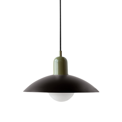 Iron Dome Pendant Light 12.6 in Adjustable Cable Warm LED Kitchen Island Dining Room Overhead Fixture Modern Two-Tone Hanging Lamp for Conte