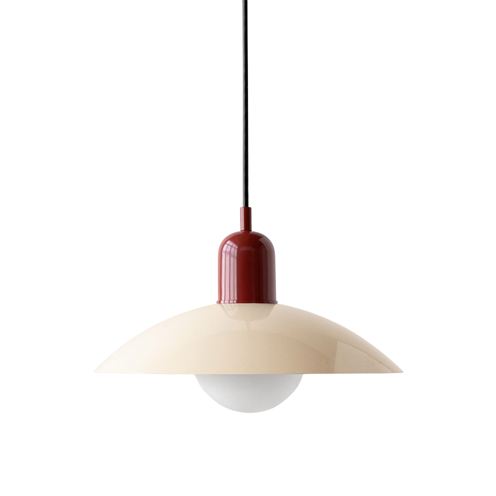 Iron Dome Pendant Light 12.6 in Adjustable Cable Warm LED Kitchen Island Dining Room Overhead Fixture Modern Two-Tone Hanging Lamp for Conte