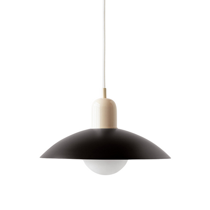 Iron Dome Pendant Light 12.6 in Adjustable Cable Warm LED Kitchen Island Dining Room Overhead Fixture Modern Two-Tone Hanging Lamp for Conte
