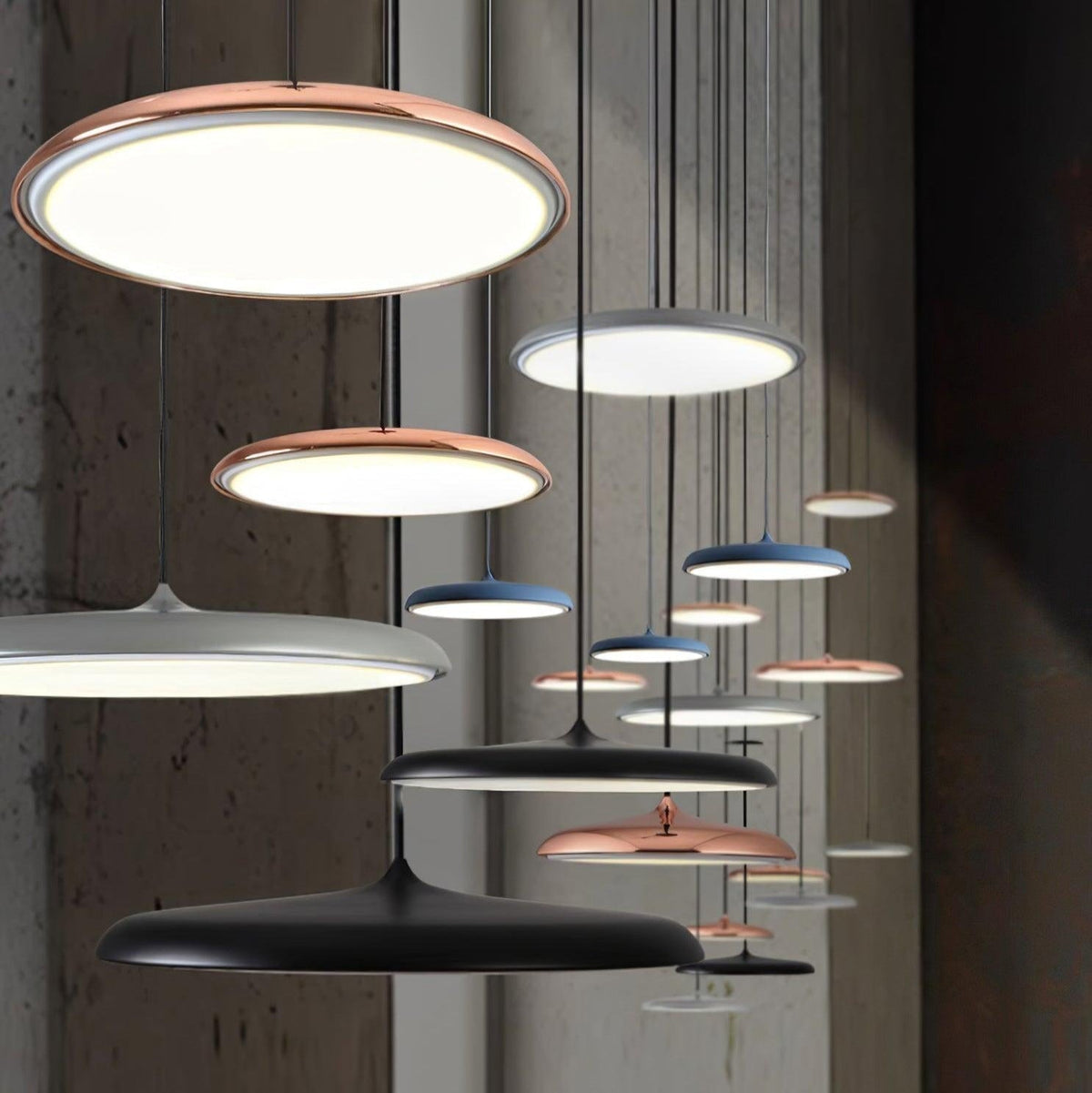 Suspension moderne en métal avec cordon réglable – Finition pastel douce pour cuisine et salon