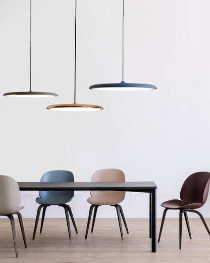 LED Hanging Fixture Acrylic Disc 16 Inch 24W for Kitchen Island Dining Room Table Adjustable Cord Modern Overhead Lighting Warm Glow 3000K