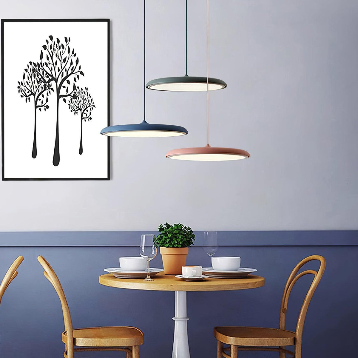 Suspension moderne en métal avec cordon réglable – Finition pastel douce pour cuisine et salon