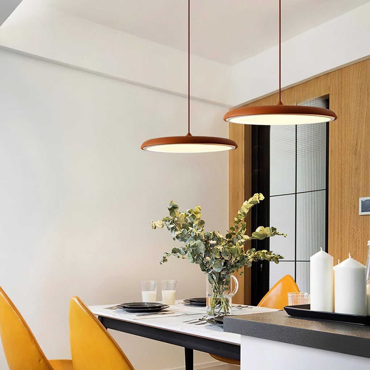 Suspension moderne en métal avec cordon réglable – Finition pastel douce pour cuisine et salon