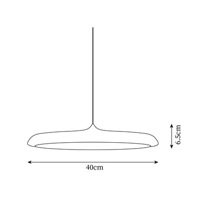 LED Hanging Fixture Acrylic Disc 16 Inch 24W for Kitchen Island Dining Room Table Adjustable Cord Modern Overhead Lighting Warm Glow 3000K