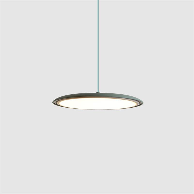 LED Hanging Fixture Acrylic Disc 16 Inch 24W for Kitchen Island Dining Room Table Adjustable Cord Modern Overhead Lighting Warm Glow 3000K