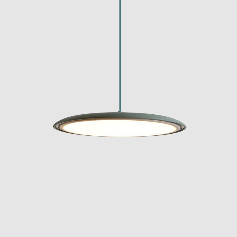 LED Hanging Fixture Acrylic Disc 16 Inch 24W for Kitchen Island Dining Room Table Adjustable Cord Modern Overhead Lighting Warm Glow 3000K