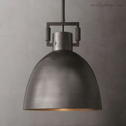 Industrial Dome Pendant Light with Adjustable Rod System for Kitchen Island and Dining Room