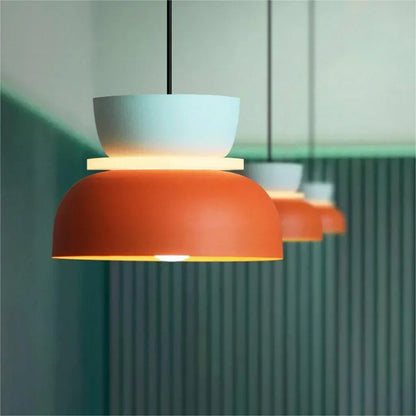 Dual-Layer Overhead Fixture 11.4 in Aluminum Acrylic Nordic Style Kitchen Dining Living Bedroom Suspended Drop Light for Small Spaces Contem