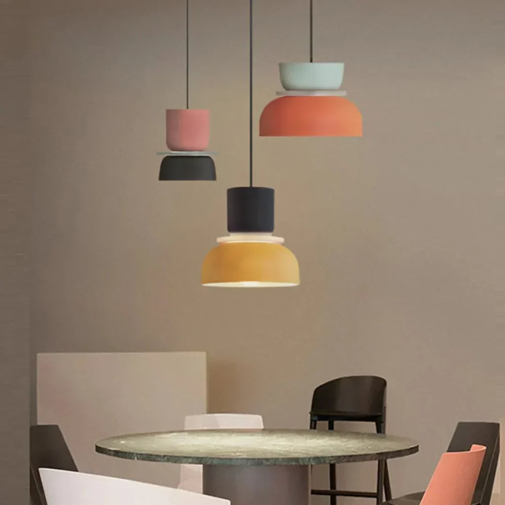 Plafonnier multicouche en acrylique, douille E27, 29 cm de diamètre, style nordique, idéal pour îlot de cuisine, coin repas ou entrée, lampe suspendue pour