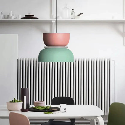 Dual-Layer Overhead Fixture 11.4 in Aluminum Acrylic Nordic Style Kitchen Dining Living Bedroom Suspended Drop Light for Small Spaces Contem