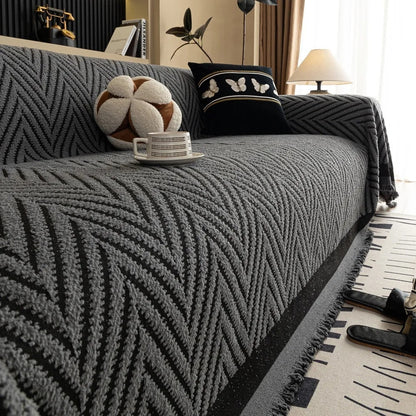 Marella Sofa Cover - Soft Microfiber, Jacquard Design, Boho Style