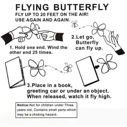 Wind-Up Paper Butterflies for Cards and Gift Boxes – 15-Pack Reusable Surprise Inserts for Birthdays, Parties, Celebrations