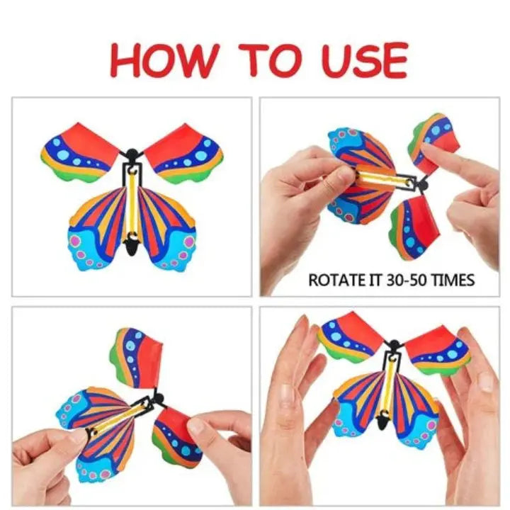 Wind-Up Paper Butterflies for Cards and Gift Boxes – 15-Pack Reusable Surprise Inserts for Birthdays, Parties, Celebrations
