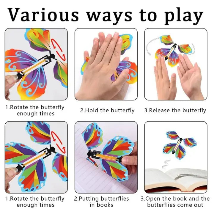 Wind-Up Paper Butterflies for Cards and Gift Boxes – 15-Pack Reusable Surprise Inserts for Birthdays, Parties, Celebrations