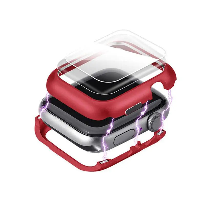 Reinforced Steel Watch Case with Tempered Glass Shield for Apple Watch Series 6/5/4 – 40mm & 44mm Protection