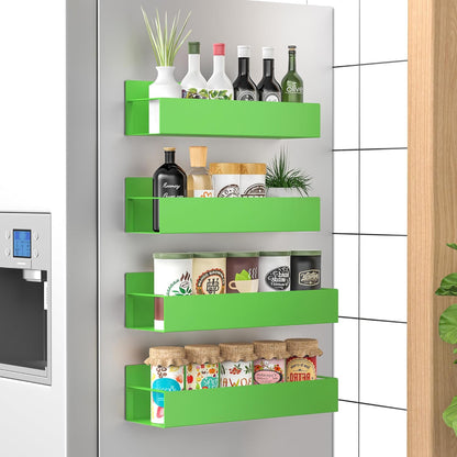 Magnetic Spice Rack Organizer Set of 4 with Strong Grip | Space-Saving Solution for Easy Access