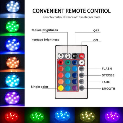 Magnetic Waterproof LED Pool Light with Remote Control & 12 Colors | Floating Pool Lights for Vibrant Nighttime Ambiance