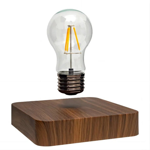 Luminous | Ampoule flottante avec base en bois de noyer et lévitation magnétique | Décoration d'intérieur unique pour une ambiance envoûtante