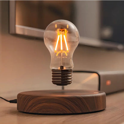 Luminous | Ampoule flottante avec base en bois de noyer et lévitation magnétique | Décoration d'intérieur unique pour une ambiance envoûtante