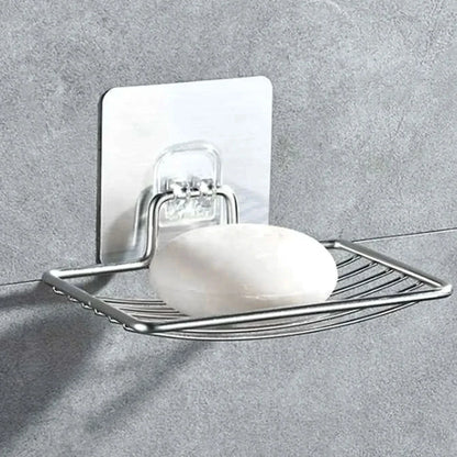 PORTE-SAVON – Étagère à savon murale en acier inoxydable avec système de drainage pour un rangement propre et organisé dans la salle de bain