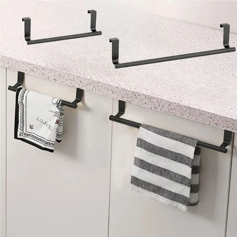 PORTE-SERVIETTES DE PORTE – Porte-serviettes en acier inoxydable à suspendre à une porte, conçu pour un rangement gain de place dans la cuisine et la salle de bain