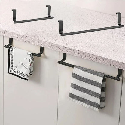 PORTE-SERVIETTES DE PORTE – Porte-serviettes en acier inoxydable à suspendre à une porte, conçu pour un rangement gain de place dans la cuisine et la salle de bain