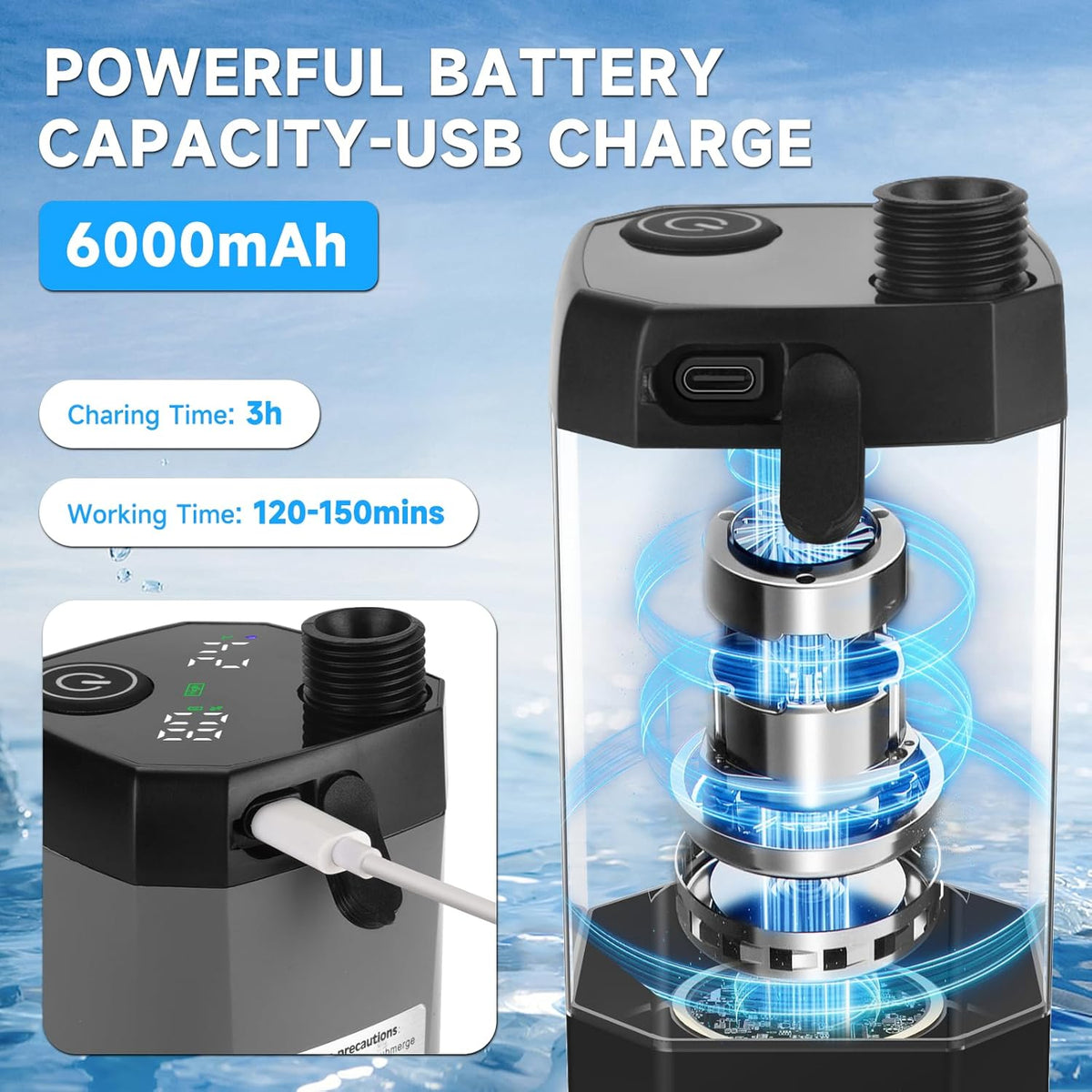 AQUAFLOWX – Portable Camping Shower Pump with Digital Display