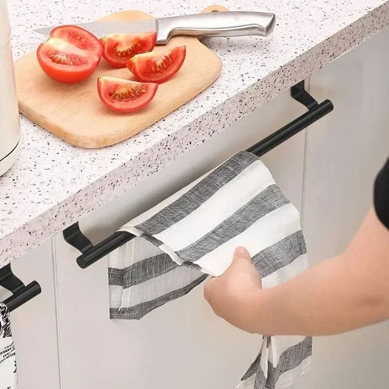 PORTE-SERVIETTES DE PORTE – Porte-serviettes en acier inoxydable à suspendre à une porte, conçu pour un rangement gain de place dans la cuisine et la salle de bain