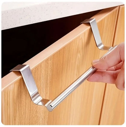 PORTE-SERVIETTES DE PORTE – Porte-serviettes en acier inoxydable à suspendre à une porte, conçu pour un rangement gain de place dans la cuisine et la salle de bain