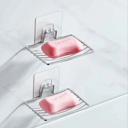 PORTE-SAVON – Étagère à savon murale en acier inoxydable avec système de drainage pour un rangement propre et organisé dans la salle de bain