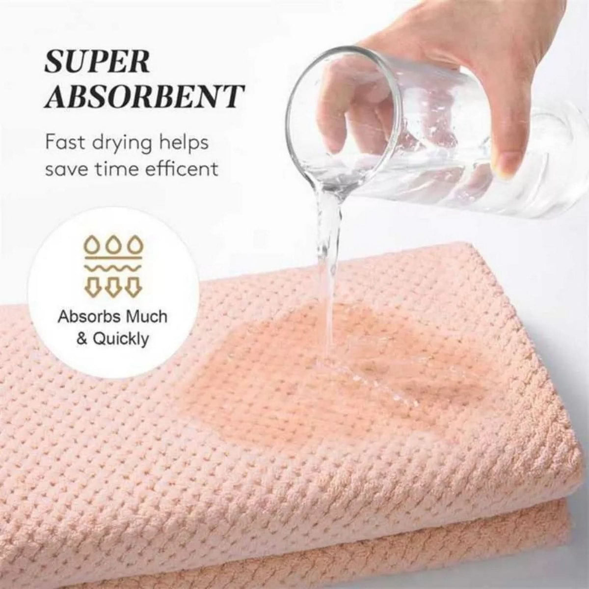 VELVADRY – Serviette turban en velours corail pour un séchage rapide et des cheveux sans frisottis