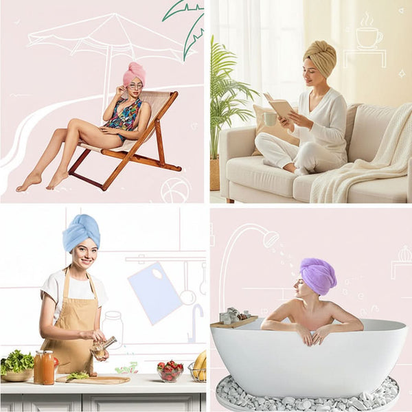 DRYELLA – Serviette à cheveux en microfibre pour un séchage rapide et un soin quotidien confortable