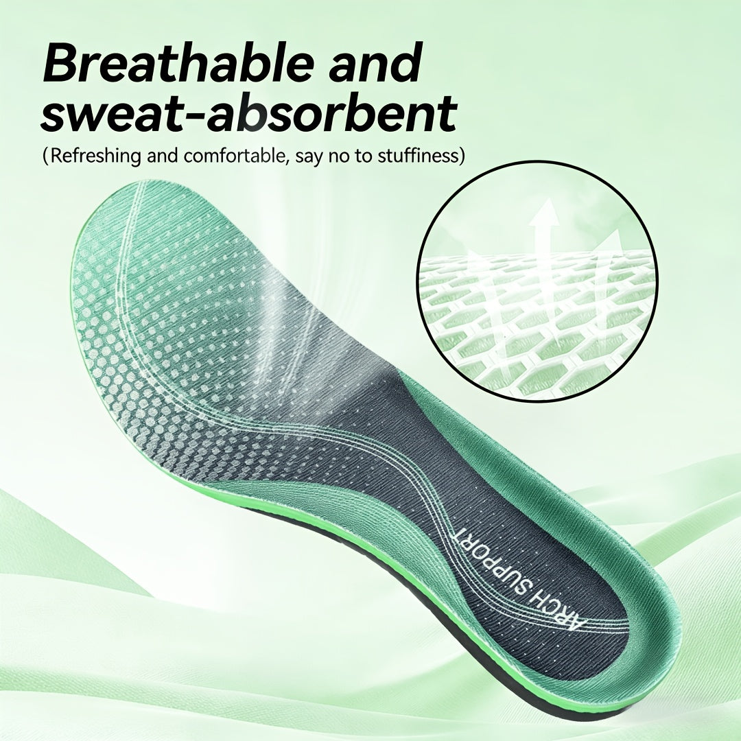 Cushioned Orthotic Inserts with Elevated Midfoot Support for Sneakers and Work Shoes