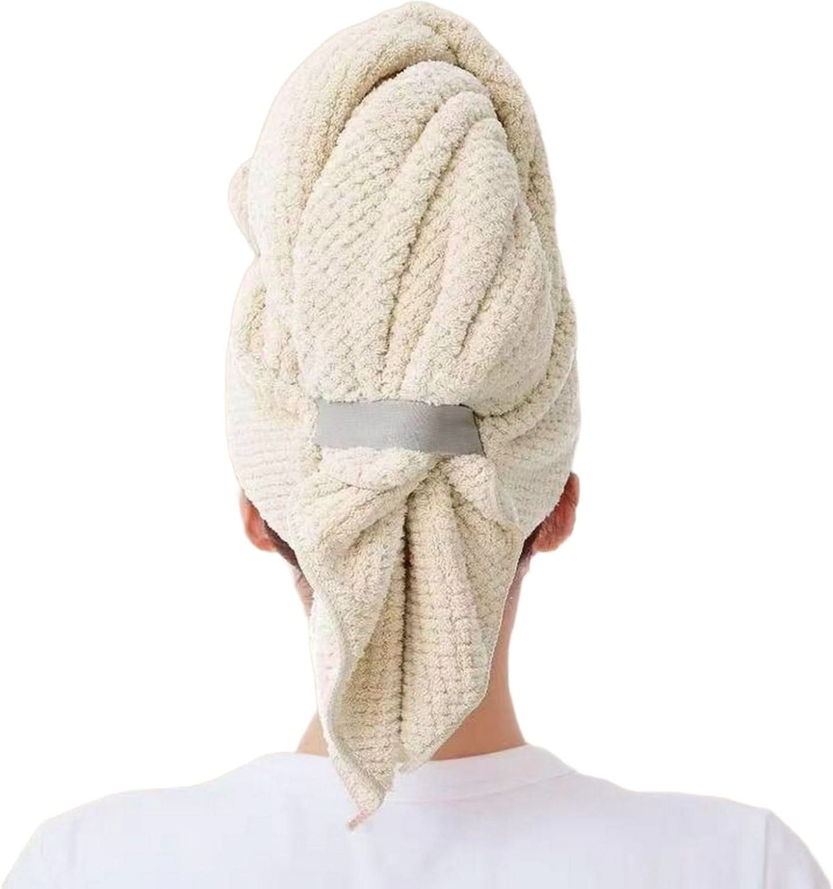 VELVADRY – Serviette turban en velours corail pour un séchage rapide et des cheveux sans frisottis