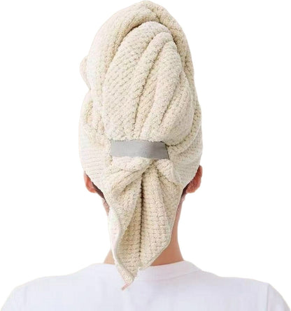VELVADRY – Serviette turban en velours corail pour un séchage rapide et des cheveux sans frisottis
