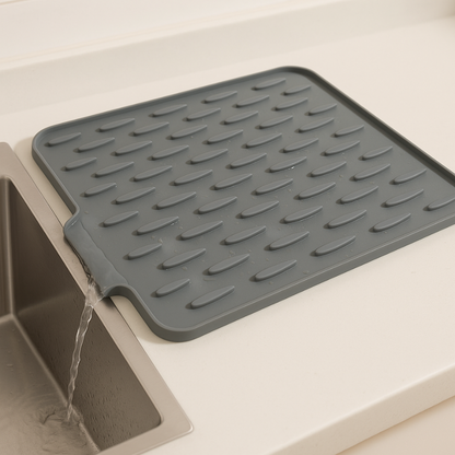 Tapis de protection de comptoir en silicone flexible pour vaisselle et poêles chaudes | Surface de séchage de cuisine pliable avec résistance à la chaleur et adhérence antidérapante