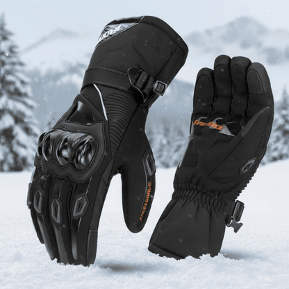 Cold-Weather Riding Gloves PVC Fiber Shell Triple Insulation Rainproof 11 in Length Handlebar Control Winter Moto Gear for Commuters Touring